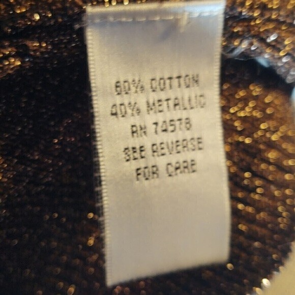 Vintage Cache Brown Sparkly Beaded Top Sz S - Picture 9 of 10